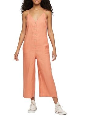 Wilfred linen cropped wide leg sleeveless button down romper XS good condition